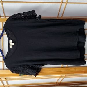 MICHAEL Michael Kors Black Tee Lacy Sleeves XL